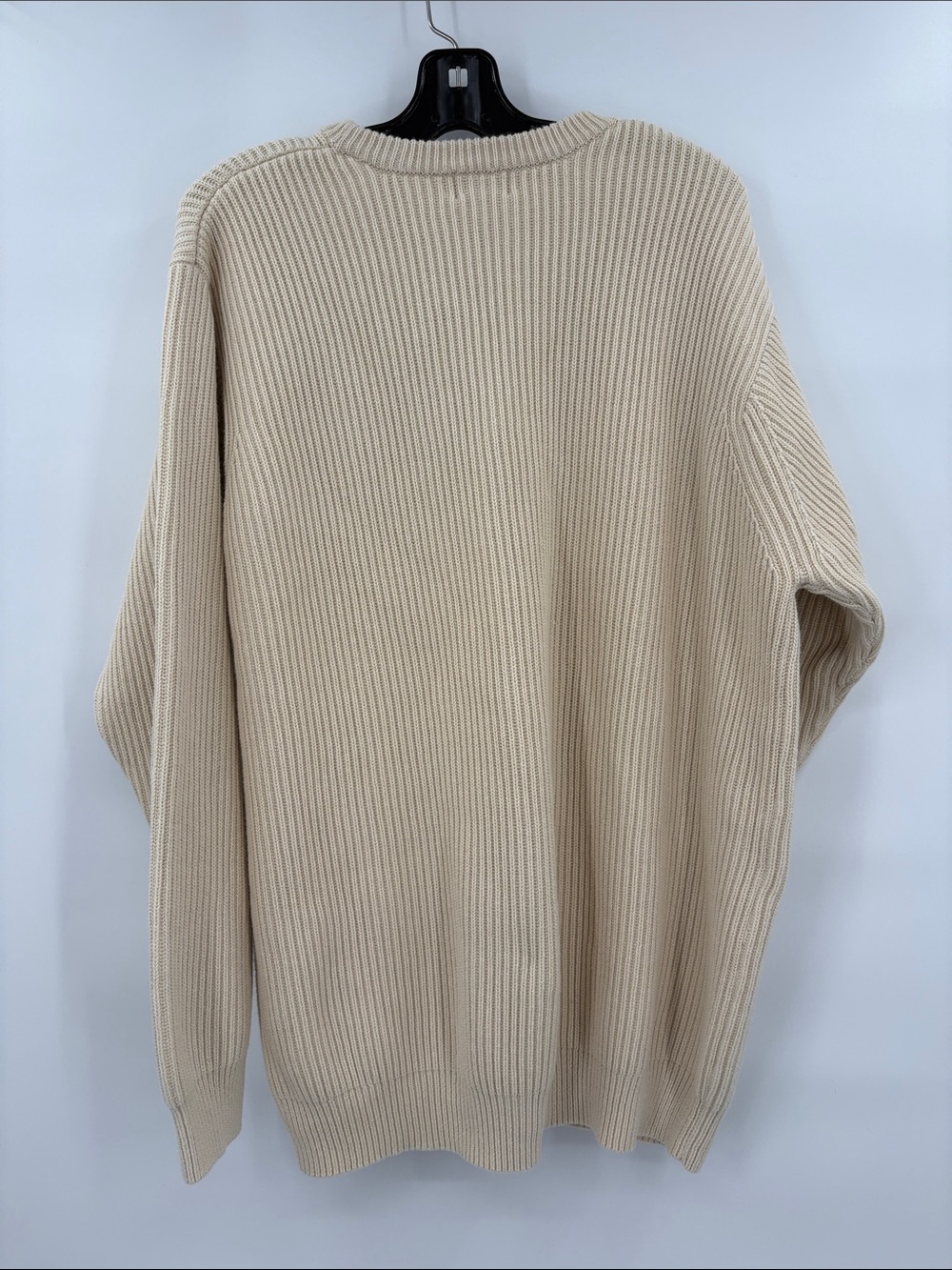 L.L. Bean Men’s 100% Cotton Ribbed Crewneck Sweater in Cream Size XXL - Tall - Picture 4 of 7